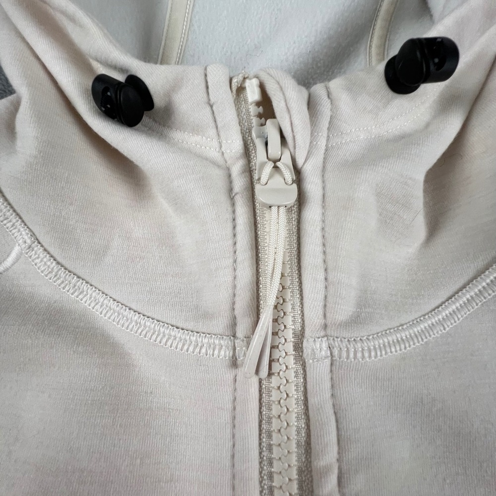 ALWRLD Mens Cream Full Zip Hoodie Wool Blend Jacket Athletic Fleece Size Medium - Picture 2 of 16